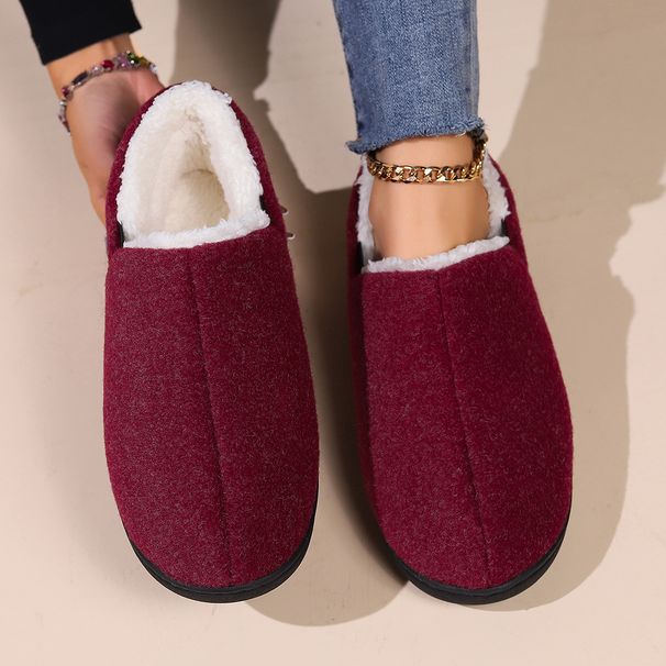Bolsa de gola de pele neutra com sapatos de algodão Sapatos de inverno para ambientes internos confortáveis, quentes, estilo de inverno em algodão com memória_voghion.com