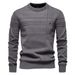 Herbst und Winter Neue europäische Größe Cross Border Herren Rundhalspullover Hochwertiger Außenhandel Herren Einfarbiger Pullover_voghion.com