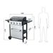 Barbecue a gas propano a 4 fuochi, potenza 34200 BTU, con griglie di cottura in smalto metallico per barbecue all'aperto, tavolo laterale pieghevole, cestino appeso, acciaio inossidabile_voghion.com
