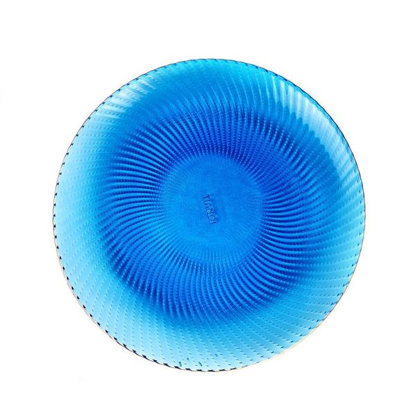 Piatto da frutta di lusso in vetro di stile europeo, di alta qualità, per hotel, commerciale, KTV, con bordo dorato, blu_voghion.com