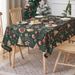 Kersttafelkleedset – Premium polyester feesttafelkleed met feestelijke patronen (140x220cm, groene kerst) – elastische randen_voghion.com