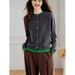Cardigan lavorato a maglia con scollo rotondo Design Sense per donna 2024 primavera e autunno stile francese commercio estero color-block_voghion.com