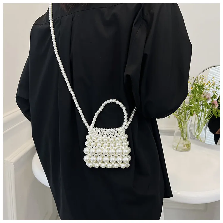 Mini rouge à lèvres perlé, nouveau sac à bandoulière minimaliste à la mode, petit sac carré_voghion.com