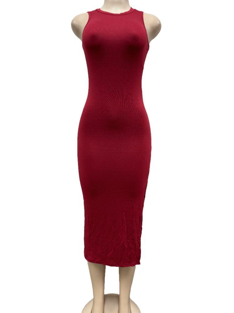 Design Sensory Sexy 2024 Neue Slim Fit Split Mode Kleid Modal_voghion.com
