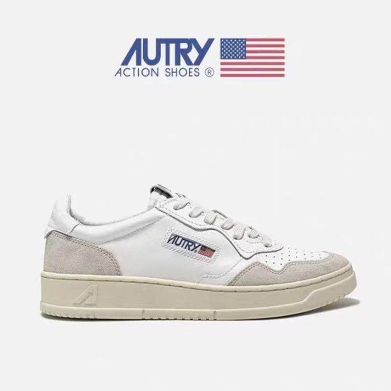 Autry ~ chaussure épissage queue planche décontractée bout rond dentelle côté décoration petites chaussures de sport coréennes petites chaussures blanches_voghion.com