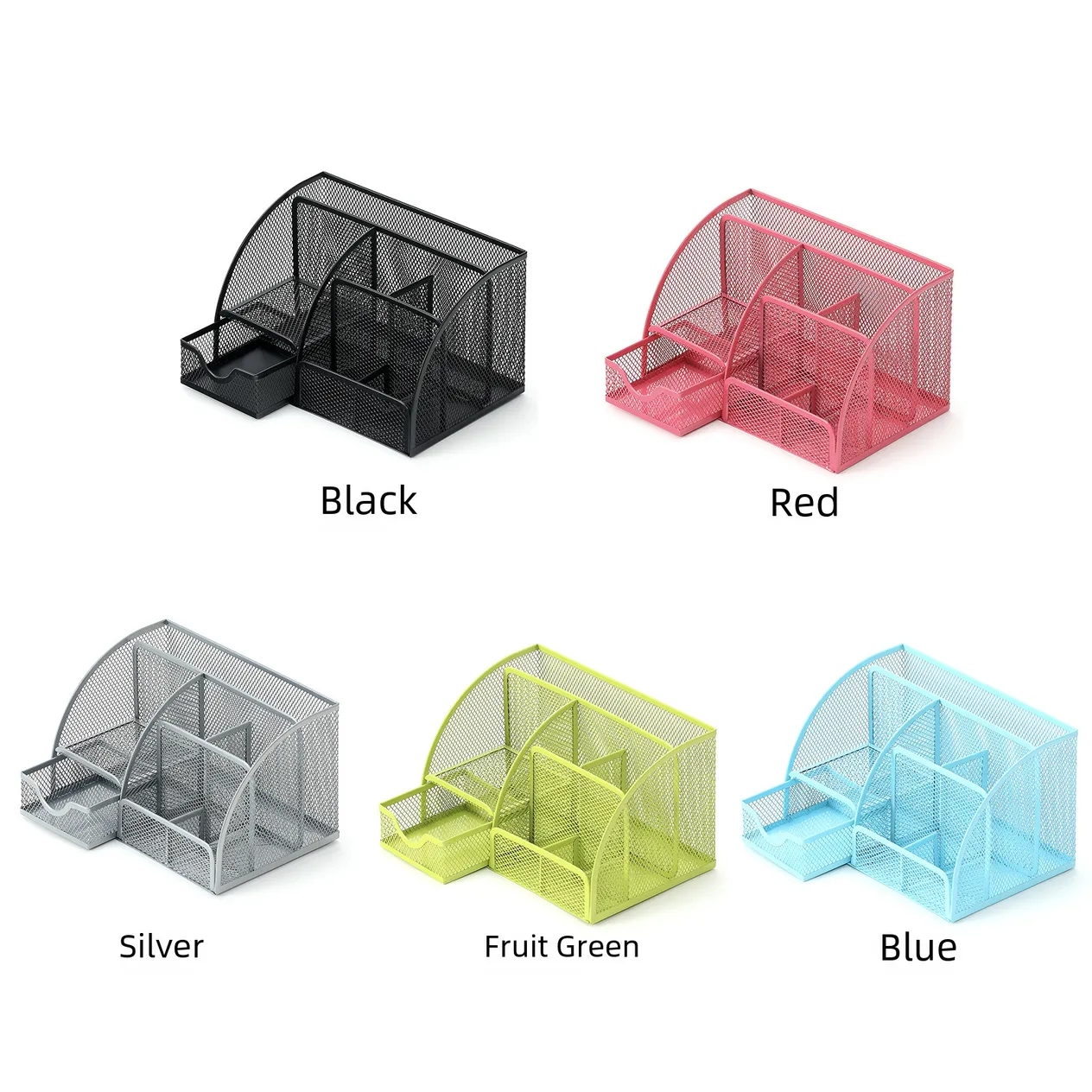 Porte-stylo en métal fournitures de bureau en gros multifonctionnel personnalité créative stylo baril combinaison papeterie bureau boîte de rangement creuse_voghion.com