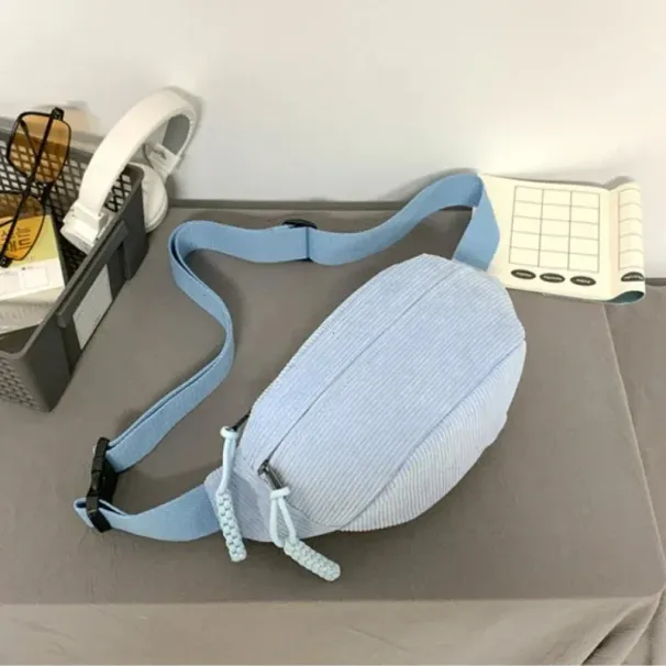 Damen-Hüfttasche, große Kapazität, Cord-Fanny-Tasche im Street-Style, Brusttasche, modische Schulter-Umhängetaschen, lässiger Gürtel 250806_voghion.com