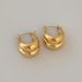 Real Gold Electroplated Titanium Steel Vintage Retro Versatile Double Layer U Shaped Earrings_voghion.com