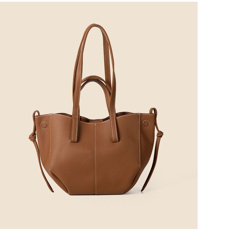 Commuting Large Capacity Handbag PU Soft Leather Lychee Pattern Niche Tote Bag, High-end And Versatile Women's Shoulder_voghion.com