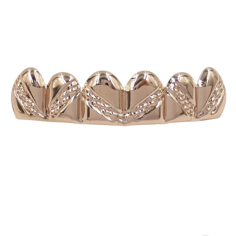 hot sale hip hop braces real gold plating glossy twill hiphop teeth grillz_voghion.com