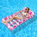 Inflatable Leaf Design Lounge Chair With Neck Pillow & Breathable Holes - Single Floating Bed For Adults (Printed Quick-Dry PVC For Pool/Beach)_voghion.com