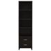 Cappuccino Media Tower with Shelf and Drawer_voghion.com