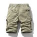 Pánské letní volné pracovní kraťasy s více kapsami, jednobarevné, nový styl, dětské mikroelastické kalhoty se šněrováním, volný čas_voghion.com