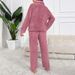 Autumn And Winter Cardigan Button Dark Pink Pajamas Simple And Casual_voghion.com