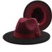 2021 Nuovo cappello in feltro versatile bicolore sfumato con bordo grande in lana ispessita per uomo e donna_voghion.com