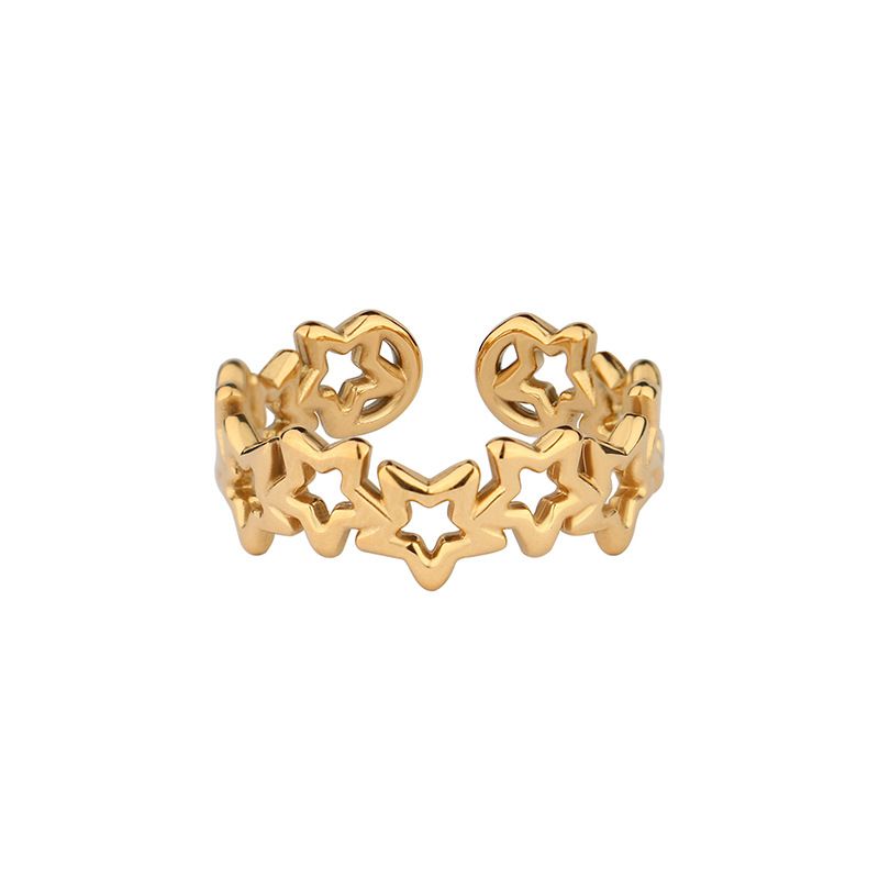 Fashionable And Elegant Cuban Chain INS Style Ring Set Accessories_voghion.com