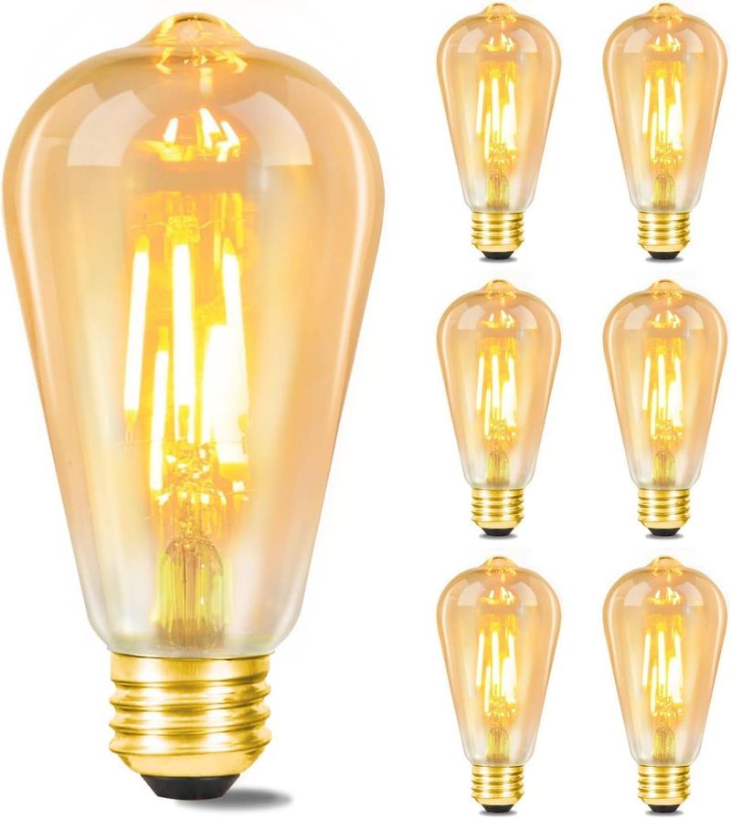 LED Vintage Edison Glühbirne - 6ER E27 4W Retro Glühlampe ST64 Leuchtmittel LED Filament Dekorative Lampen 2700K Warmweiß Licht Antike Beleuchtung_voghion.com