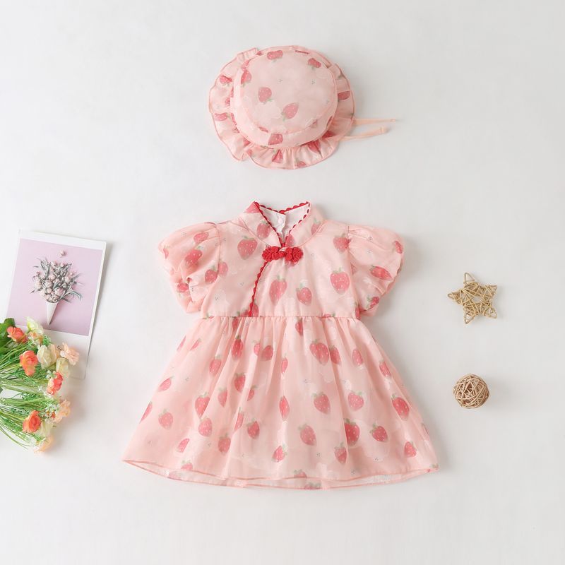 Baby Cross Border Ins Kinderkleidung Sommerrock im chinesischen Stil Babyoverall Neugeborenes Ausgehen Hanfu-Kleidung_voghion.com
