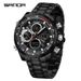 Men's Multifunctional Sports Watch With Countdown Timer, Luminous Display, Waterproof Steel Strap, And Dual Time Zone_voghion.com