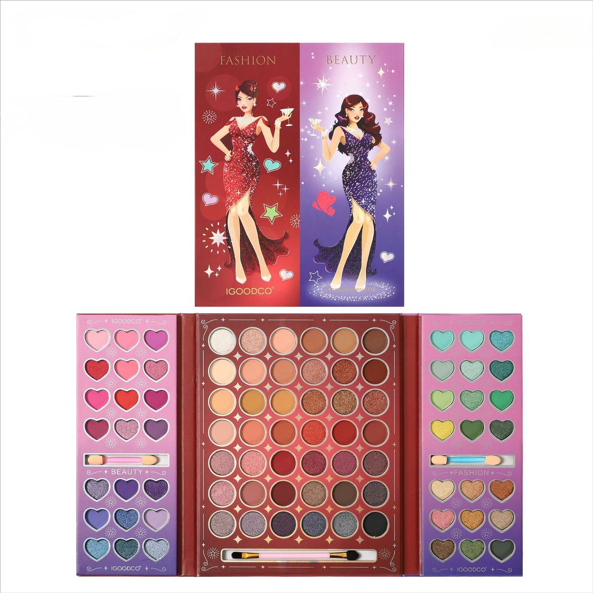 Ombretto New Spot, palette di 84 ombretti colorati con pennello, palette per il trucco opaca e perlescente multicolore, solo per l'esportazione_voghion.com