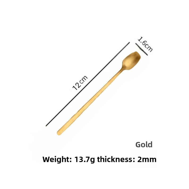 Coffee Long Handle Stainless Steel Stirring Stick Mini Ice Cream Dessert Stylish Small Head Spoon_voghion.com