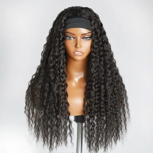 Cheap Brazilian Human Hair Water Wave Headband Full Machine Made Wigs For Women Clearance Sale_voghion.com