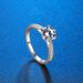 S925 Sterling Silber D Farbe Moissanite simuliert Diamant Ring klassische sechs Krallen ein Karat offene weibliche Modell live mit Zertifikat_voghion.com