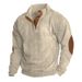 Sudadera de pana para hombre, camiseta Henley informal de manga larga_voghion.com
