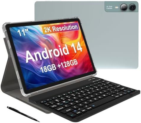 HYRS F11 11,6-Zoll-Android 13-Tablet mit Tastatur, 12 GB RAM, 512 GB Speicher, 2K-IPS-Display, 4G Dual-SIM, GPS, Bluetooth – Grün/Grau_voghion.com
