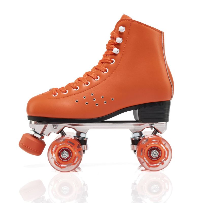 Pista de patinação dupla para adultos, vermelha rosa, com suporte de base de alumínio, freios grandes ajustáveis_voghion.com