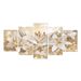 Golden Lily Fünfteiliges hochauflösendes Inkjet-Dekorationsgemälde, rahmenloser Kern, Heimdekoration_voghion.com