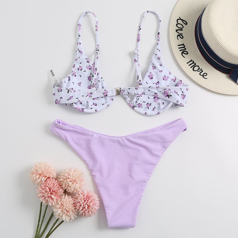 Damenbekleidung Geraffter Bikini Neuer Stil Einteiliger Badeanzug mit Stahlstütze_voghion.com