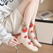 Hand Drawn Animal Print Cotton Socks Cartoon Pattern Crew Socks, Breathable Seamless Comfortable Casual Socks, Multi-Color Dotted Design_voghion.com