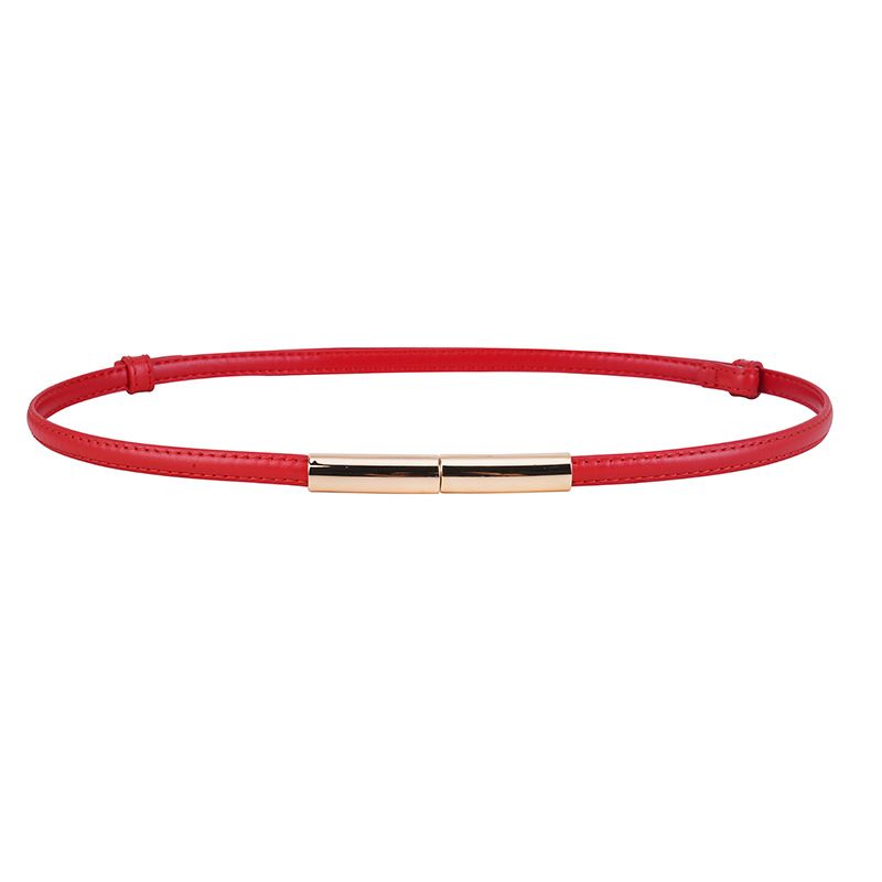 Cintura con fibbia decorativa, semplice, versatile, sottile e con un solo anello, per stringere la vita di un abito da donna_voghion.com