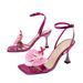 Women's Square Toe Shallow Three-dimensional Flower High-heeled Sandals_voghion.com