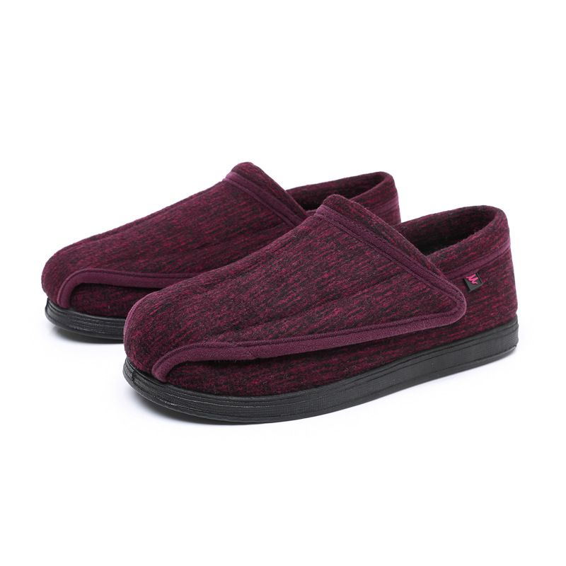 Ziwa Ge Winter New Warm Fleece-Lined Thickened Cloth Widened Velcro Shoe Top Openable Comfortable Cotton Shoes_voghion.com
