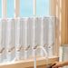 Sheer Lace Curtain For Kitchen, Bathroom & Balcony, 3 Sizes (150×45/180×45/225×45cm), White Polyester Voile Partition Drape With Scalloped Edge_voghion.com
