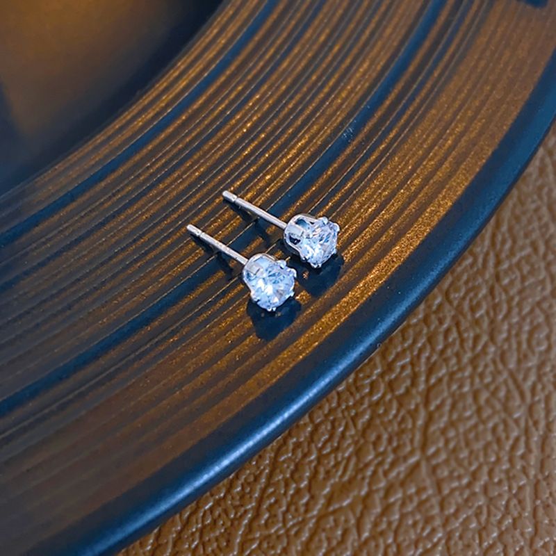 S Silver Needle Trendy Six Piece Zircone Piccolo e Squisito Vento Freddo con Stile Versatile Mini Orecchini per Donna_voghion.com