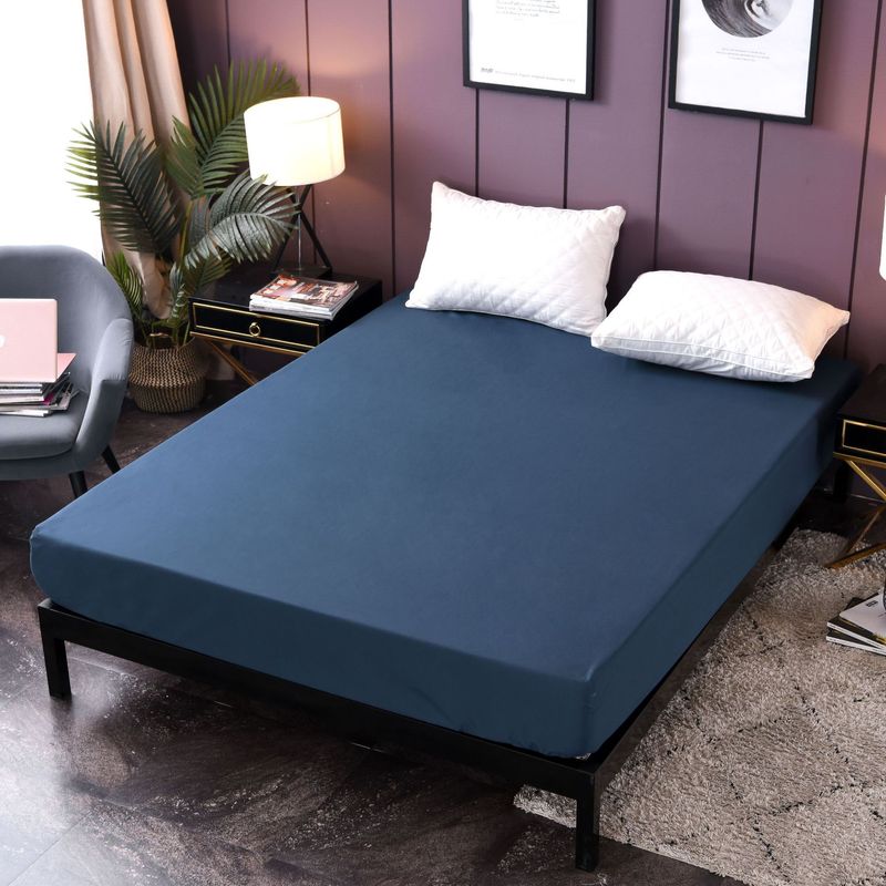 Lençol de cama à prova de líquidos de cor sólida, capa de cama à prova de urina, protetor de colchão antiqueda_voghion.com