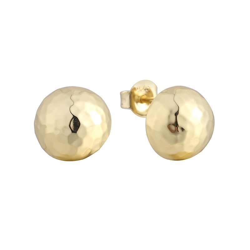 Boucles d'oreilles en argent sterling à motif géométrique français en métal martelé rond, boucles d'oreilles rétro légères et luxueuses_voghion.com