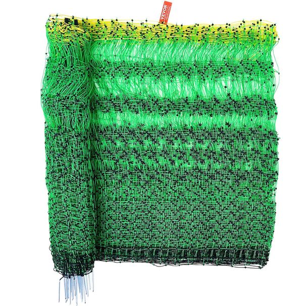 VEVOR Electric Fence Netting, 35" H x 164' L, PE Net Fencing with Posts & Double-Spiked Stakes, Utility Portable Mesh for Goats, Sheep, Lambs, Deer, H_voghion.com