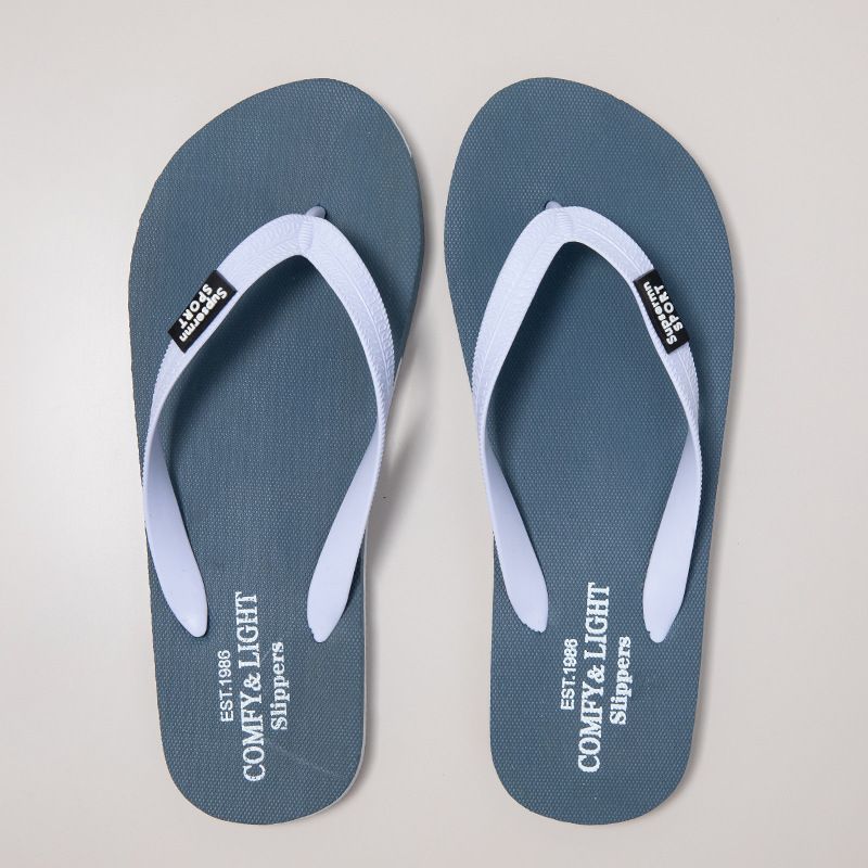 Flat flip flop-sandaler for menn Komfortable og elastiske, egnet for hjemmesovende, ferie-, ferie- og strandsko_voghion.com