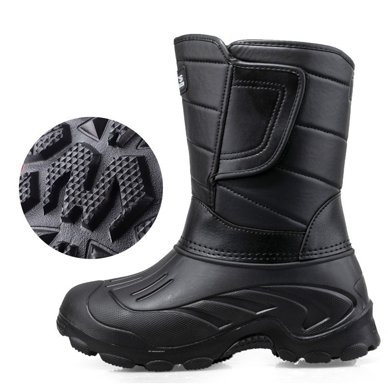 Herrenschuhe Winter leichte warme rutschfeste Fleece-Eisfischerschuhe für Herren verdickte wasserdichte Freizeitschuhe bis zur Mitte der Wade_voghion.com