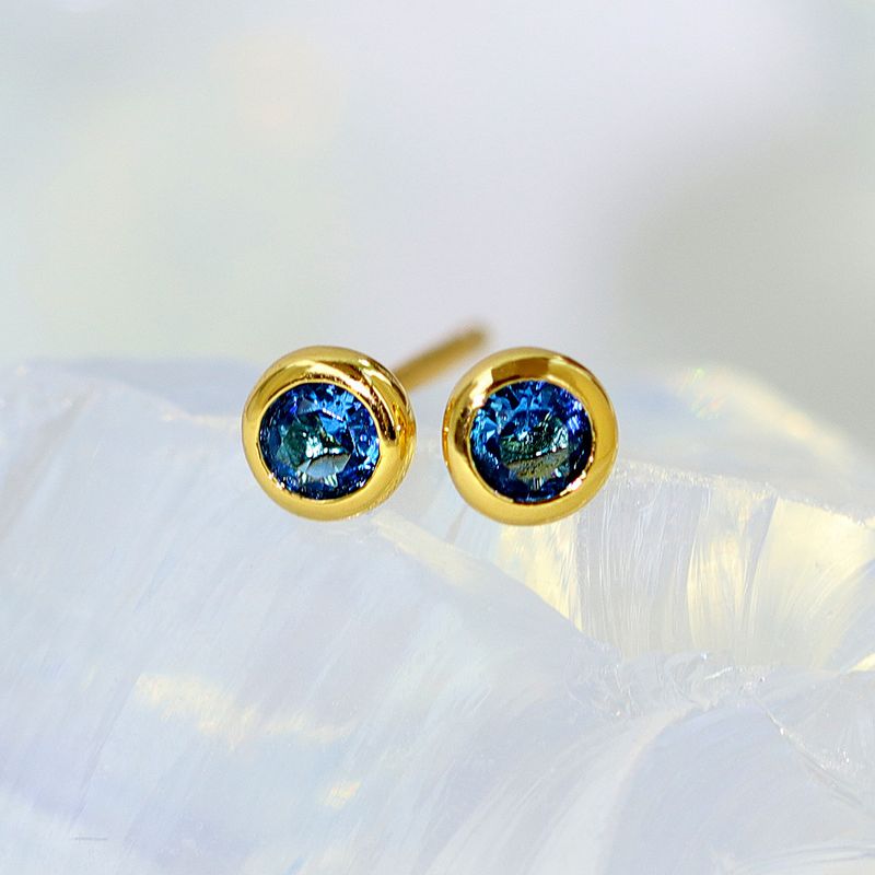 Orecchini in argento con zircone e ago, temperamento femminile, semplici orecchini geometrici rotondi con osso, mini orecchini_voghion.com