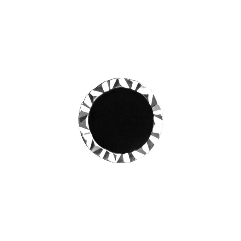 925 Silver Plated Black Onyx Earrings For Men & Women – Elegant Boho Studs With Floral Edge Design, Hypoallergenic Gift For Coupl_voghion.com