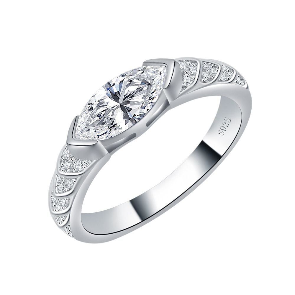 Silver Moissanite Ring Horus Eye Guardian Par Ring Silver Ring Horse Eye_voghion.com