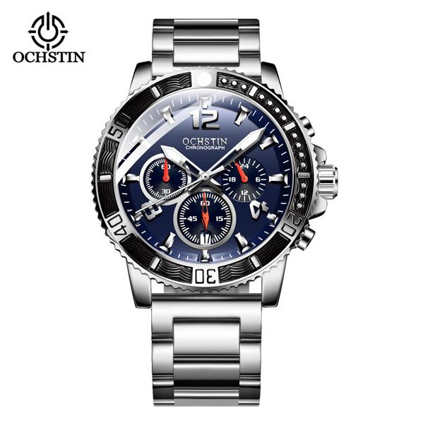 Multi Functional Fashionable Men's Watch 6-pin Running Second Genuine Leather Quartz Watch Student Watch_voghion.com