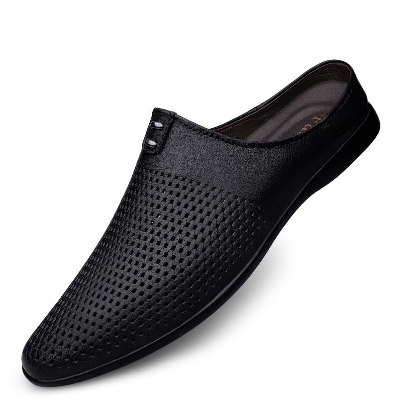 Unschlagbare Qualität, keine Absätze, Umkleidekabine, bequeme Schuhe, Oberschicht aus Rindsleder, Hausschuhe, Zehenabdeckung, Halbschuh, weiche Sohle, weiße Herrenschuhe_voghion.com