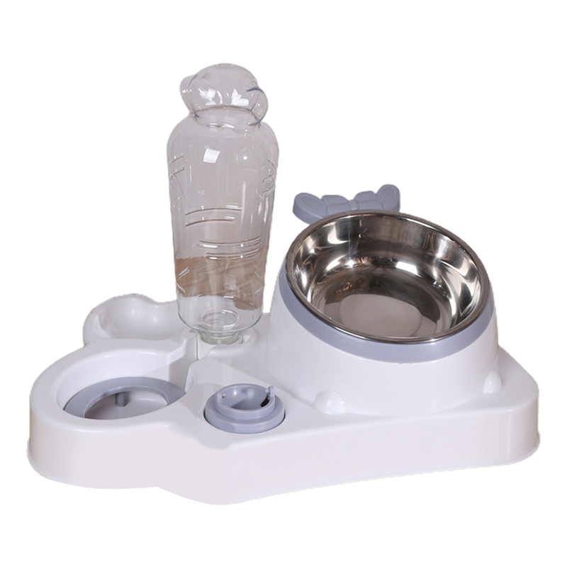Guangying 500ML/450ML Pet Bowl Large Capacity Siphon Design 15 Degree Tilt 5 In 1 Pet Dog Cat Water Food Feeding Bowl Daily Use_voghion.com