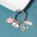 Portachiavi con ciondolo a forma di cuore in metallo, piccolo, per infermiere, dottore, mascherina, siringa e stetoscopio_voghion.com